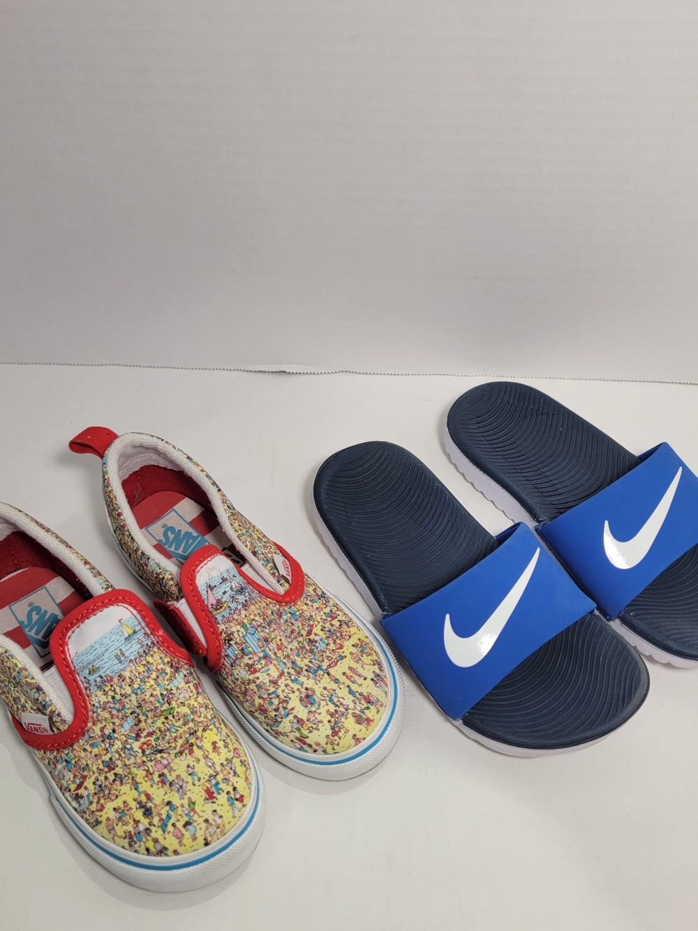 Kids Shoe Bundle Vans Slip Ons & Nike Slides Sandals